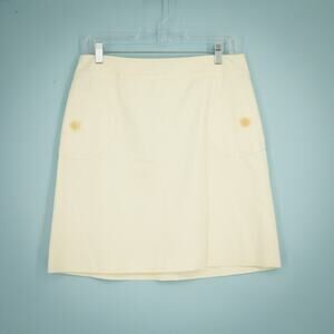 J. McLaughlin Size 6 Ivory Cream Pencil Straight Career Work Above Knee Skirt